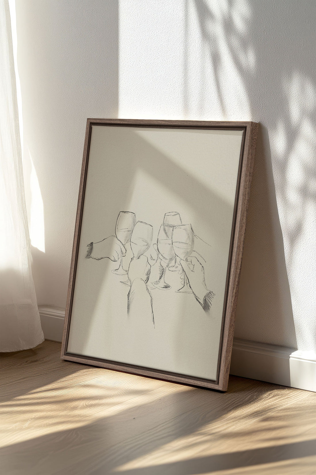 OLEKA CANVAS - SANTÉ!, Oeuvre sur toile étirée, encadré Brun Chêne