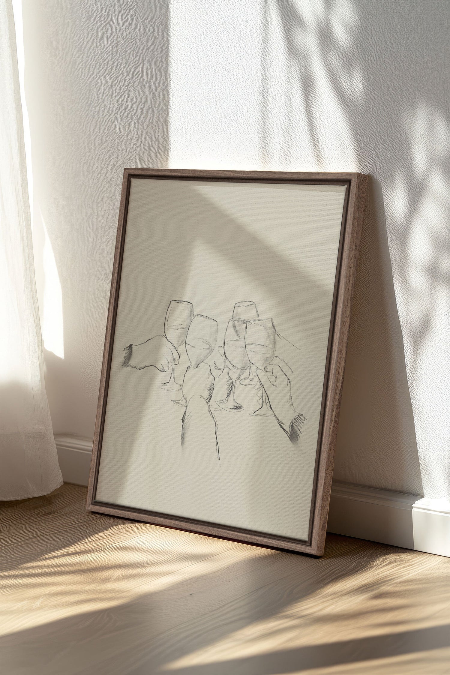 OLEKA CANVAS - SANTÉ!, Oeuvre sur toile étirée, encadré Brun Chêne