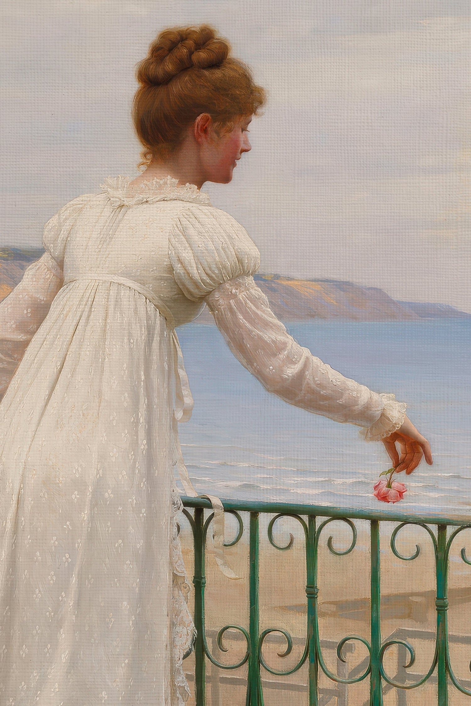 FLEUR DU DESTIN, Oeuvre sur toile rigide, encadré Vintage Argent