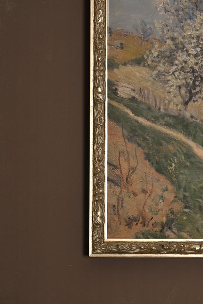 FLORAISON À BOUGIVAL, Oeuvre sur toile rigide, encadré Vintage Argent
