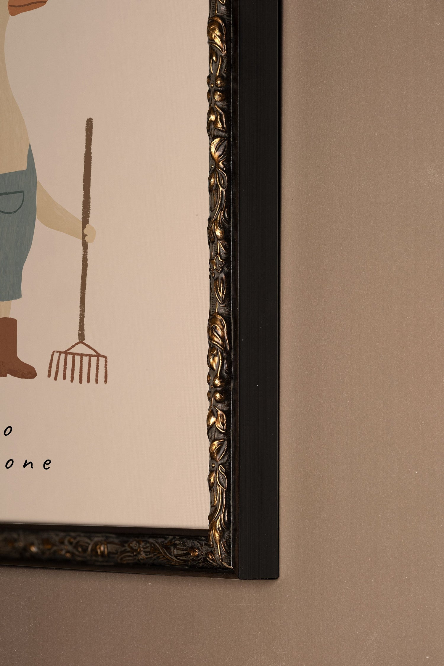 HELLO LITTLE ONE, Oeuvre sur toile rigide, encadré Vintage Bronze