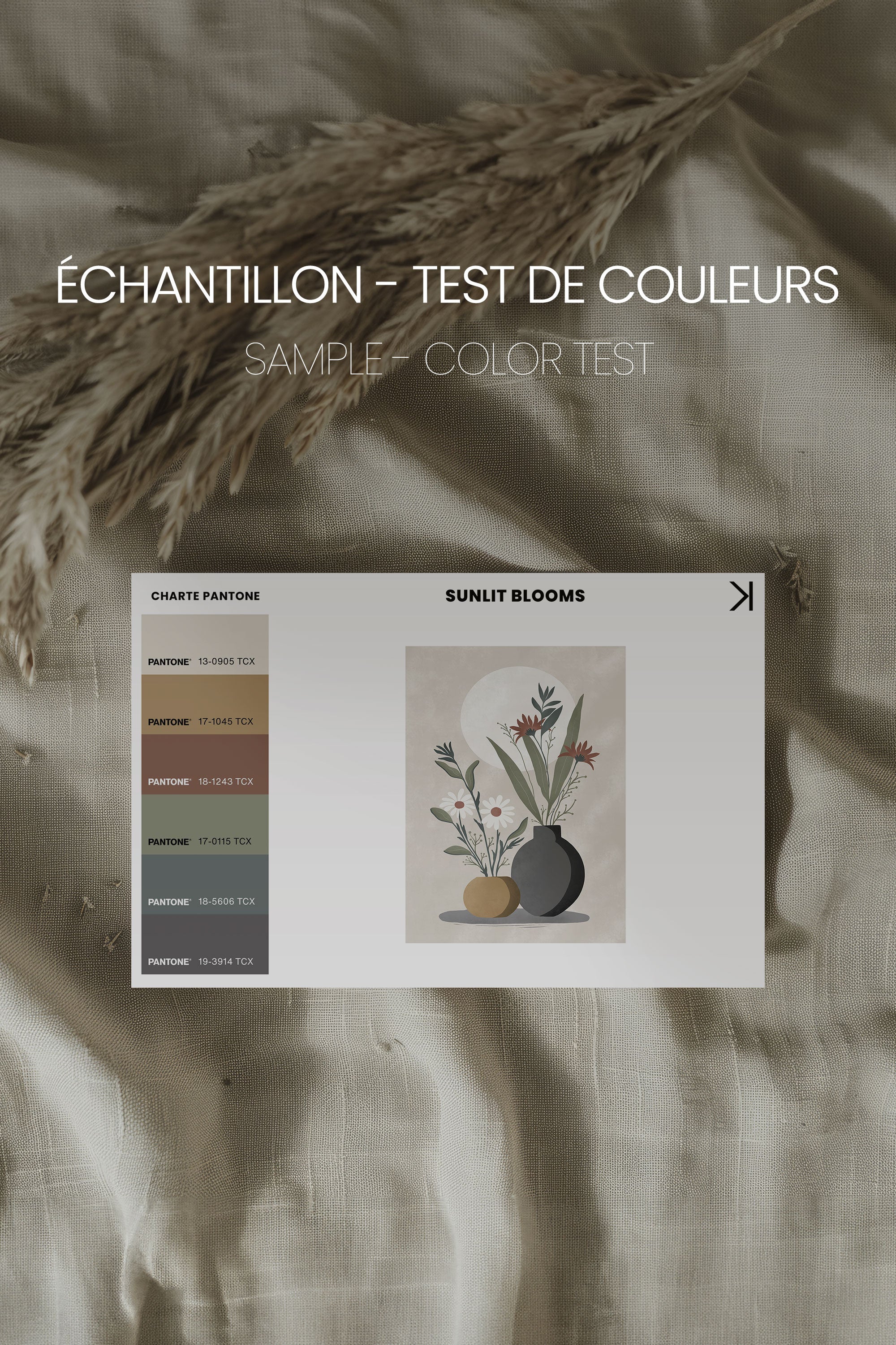 OLEKA CANVAS - SUNLIT BLOOMS, Oeuvre sur toile étirée, encadré Noir