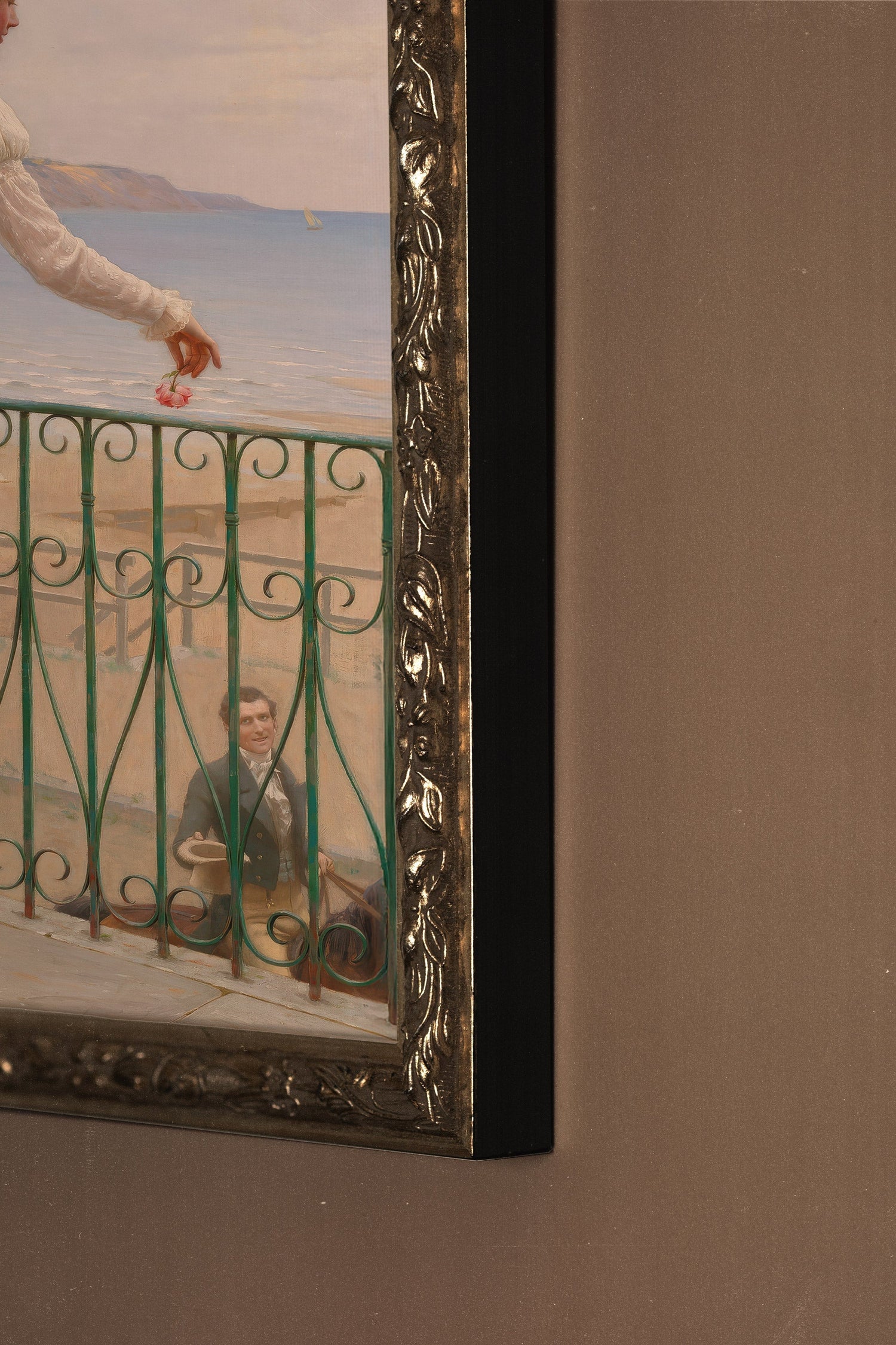 FLEUR DU DESTIN, Oeuvre sur toile rigide, encadré Vintage Argent