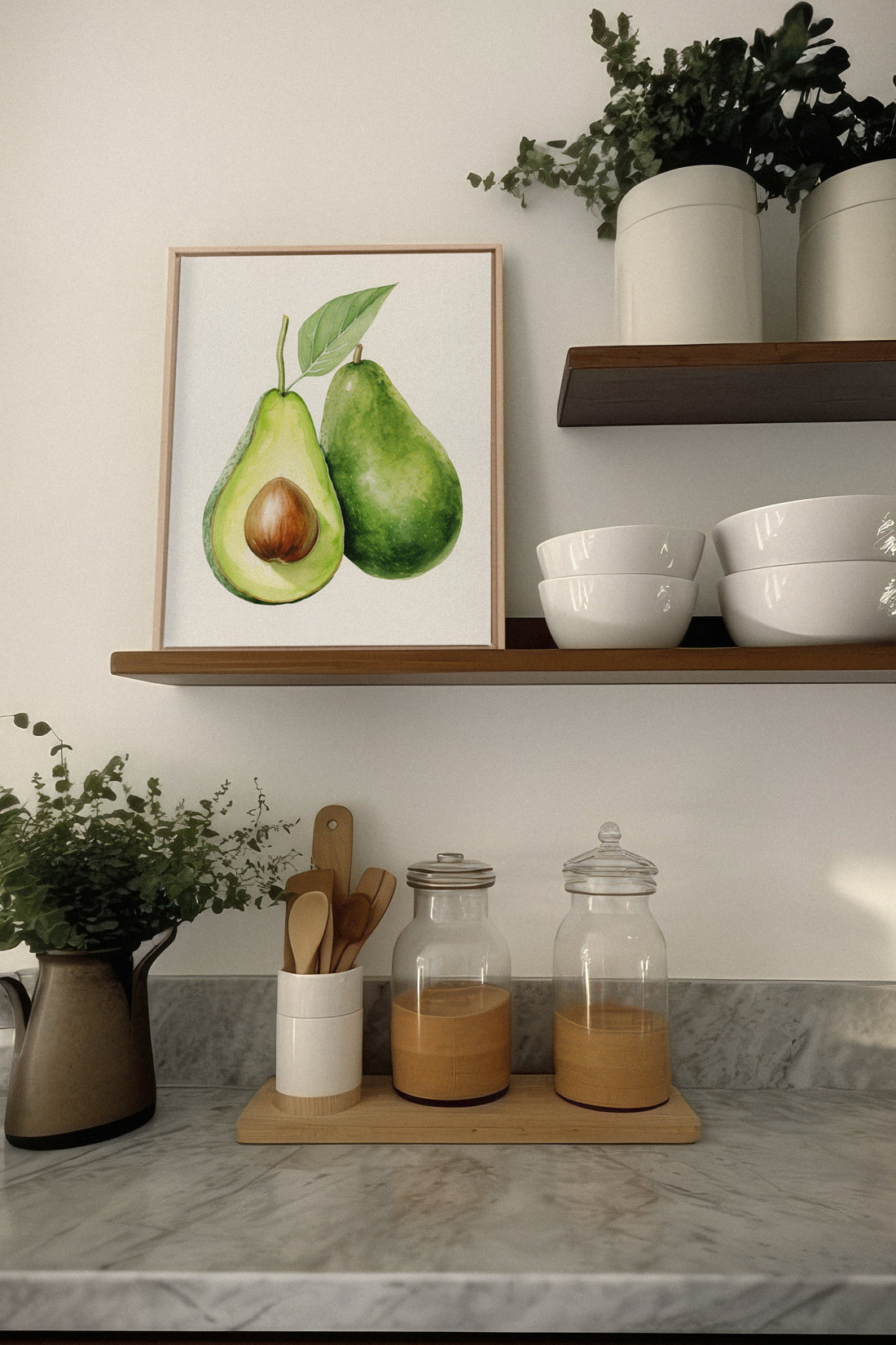OLEKA CANVAS - AVOCADO, Oeuvre sur toile étirée, encadré Naturel Clair