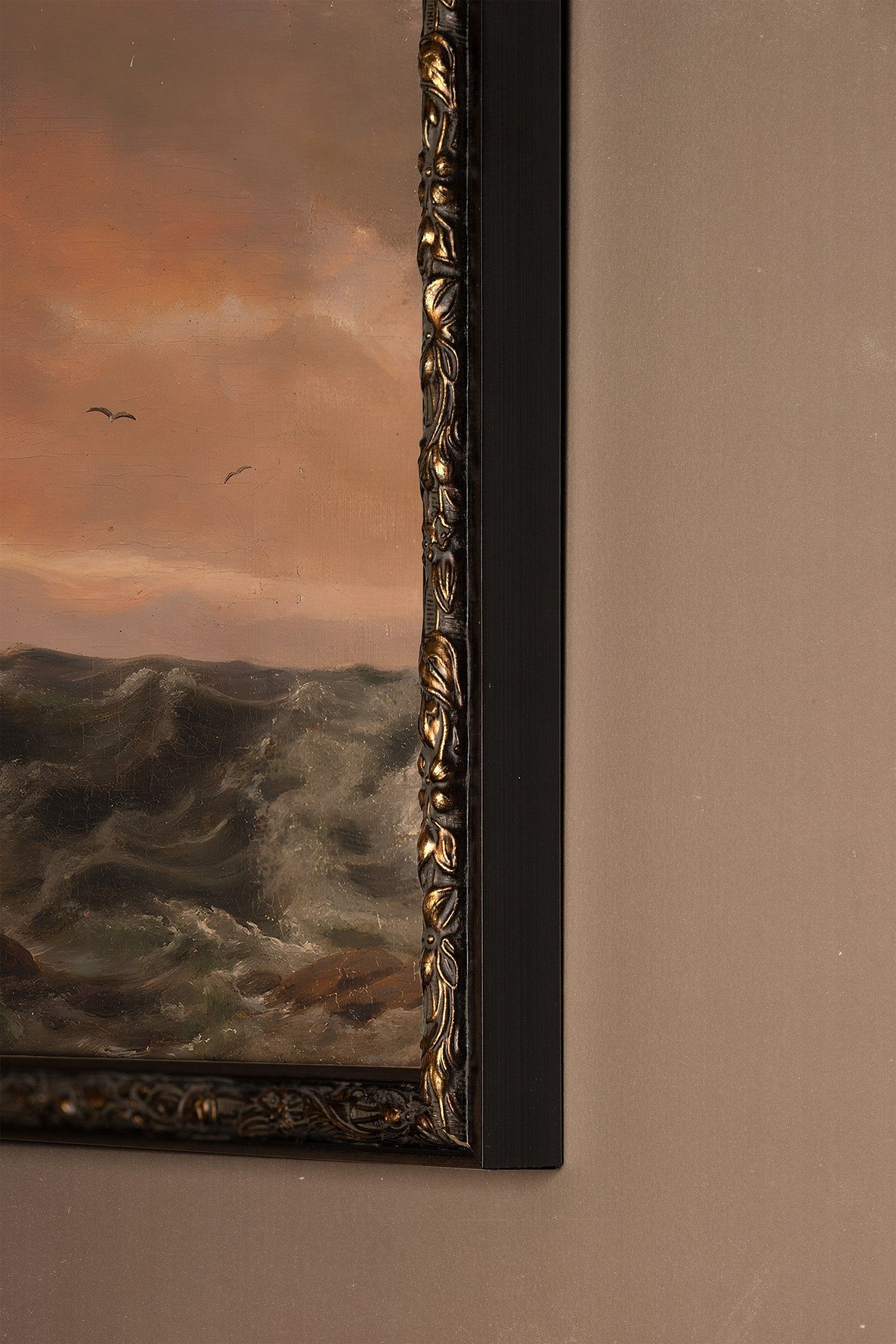 VESTIGE DES FLOTS, Artwork on rigid canvas, framed in Vintage Bronze