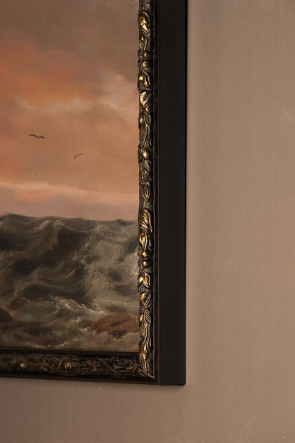 VESTIGE DES FLOTS, Artwork on rigid canvas, framed in Vintage Bronze