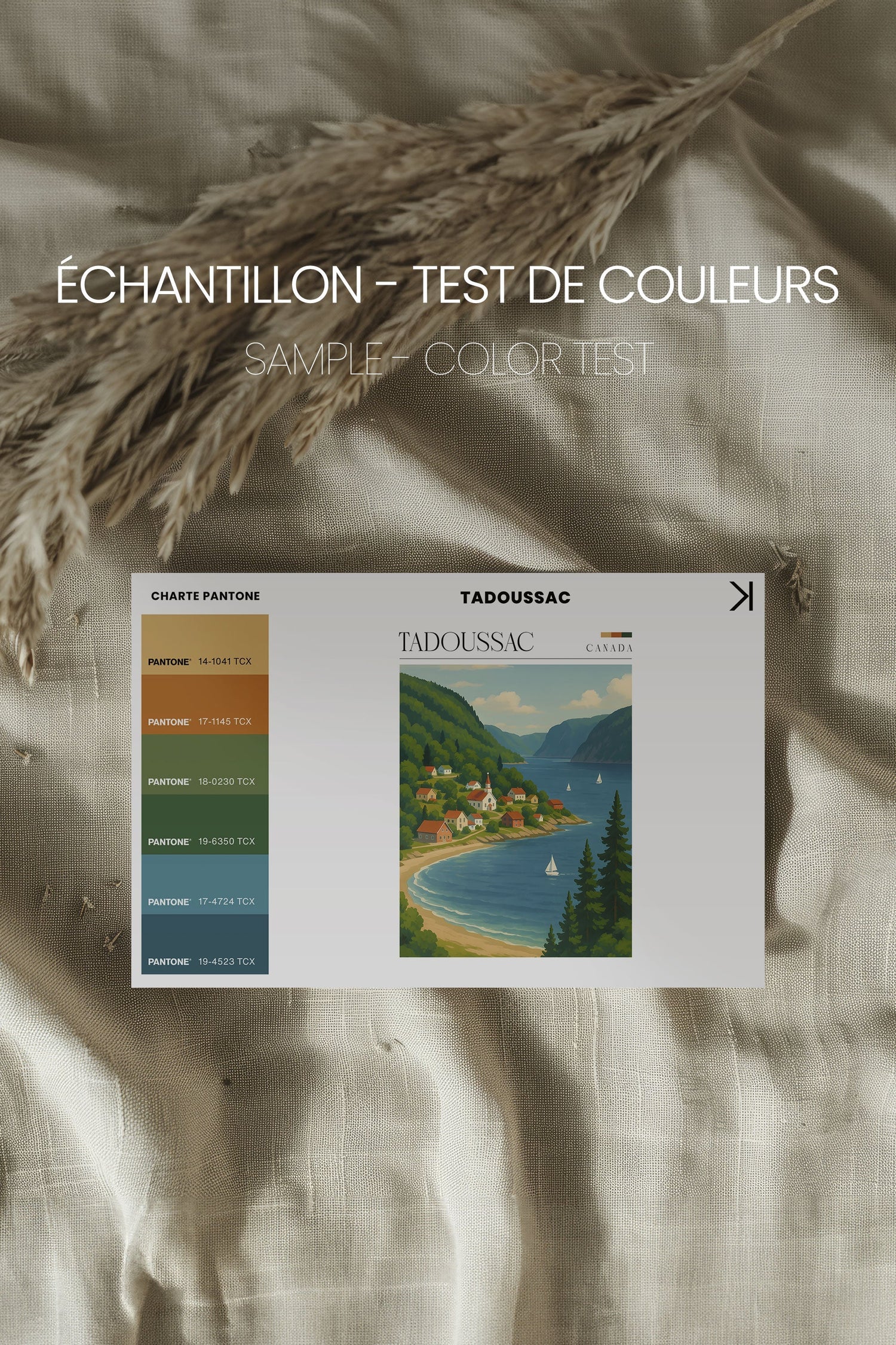 OLEKA CANVAS - SAGUENAY, Oeuvre sur toile étirée, encadré Brun Noyer