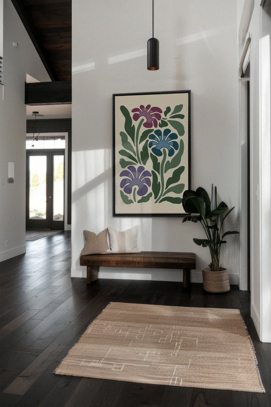 MYSTIC AZURE BLOOMS, Work on stretched canvas
