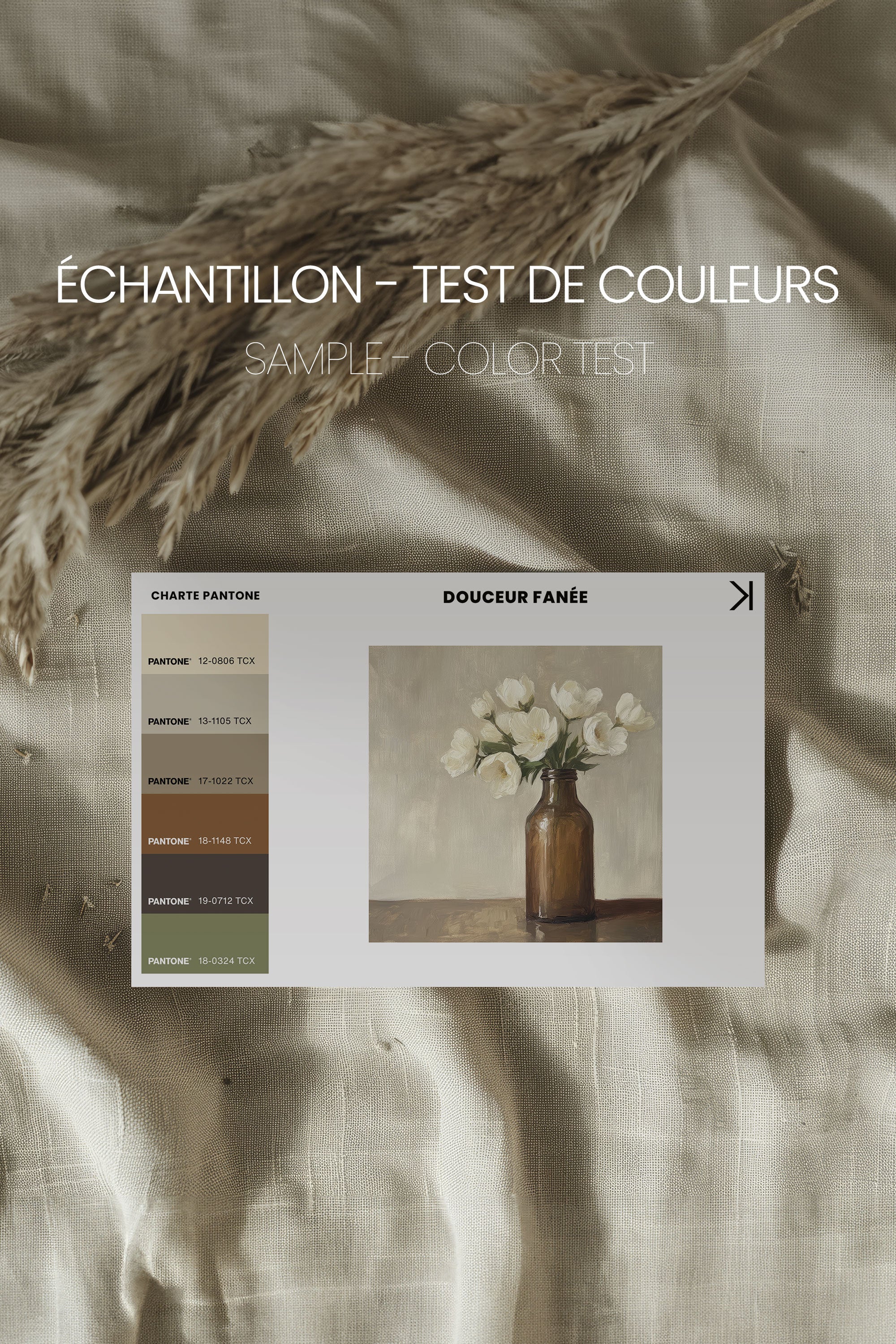 OLEKA CANVAS - DOUCEUR FANÉE, Oeuvre sur toile étirée, encadré Noir