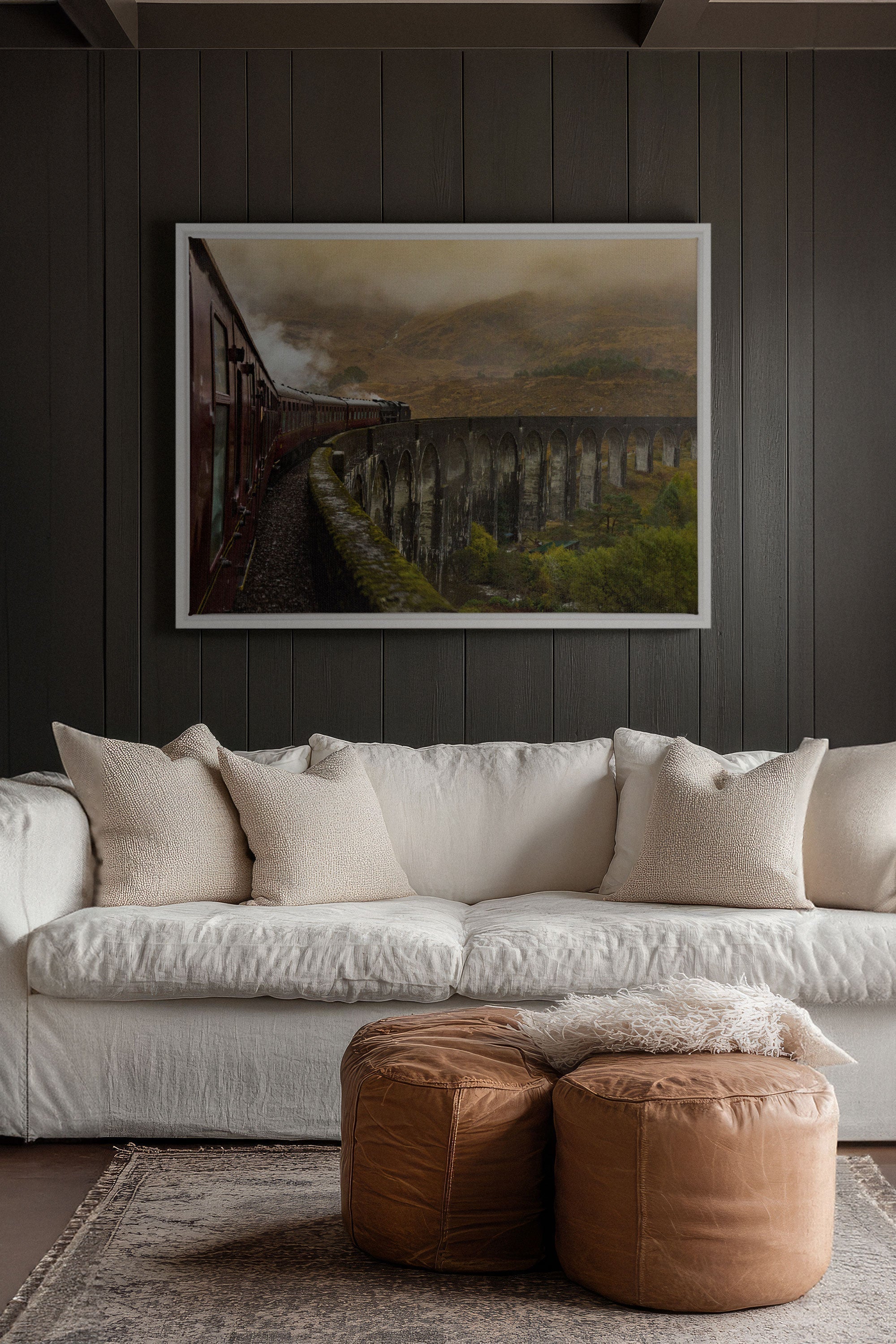 OLEKA CANVAS - ROUTE DU MYSTÈRE, Oeuvre sur toile étirée, encadré Blanc