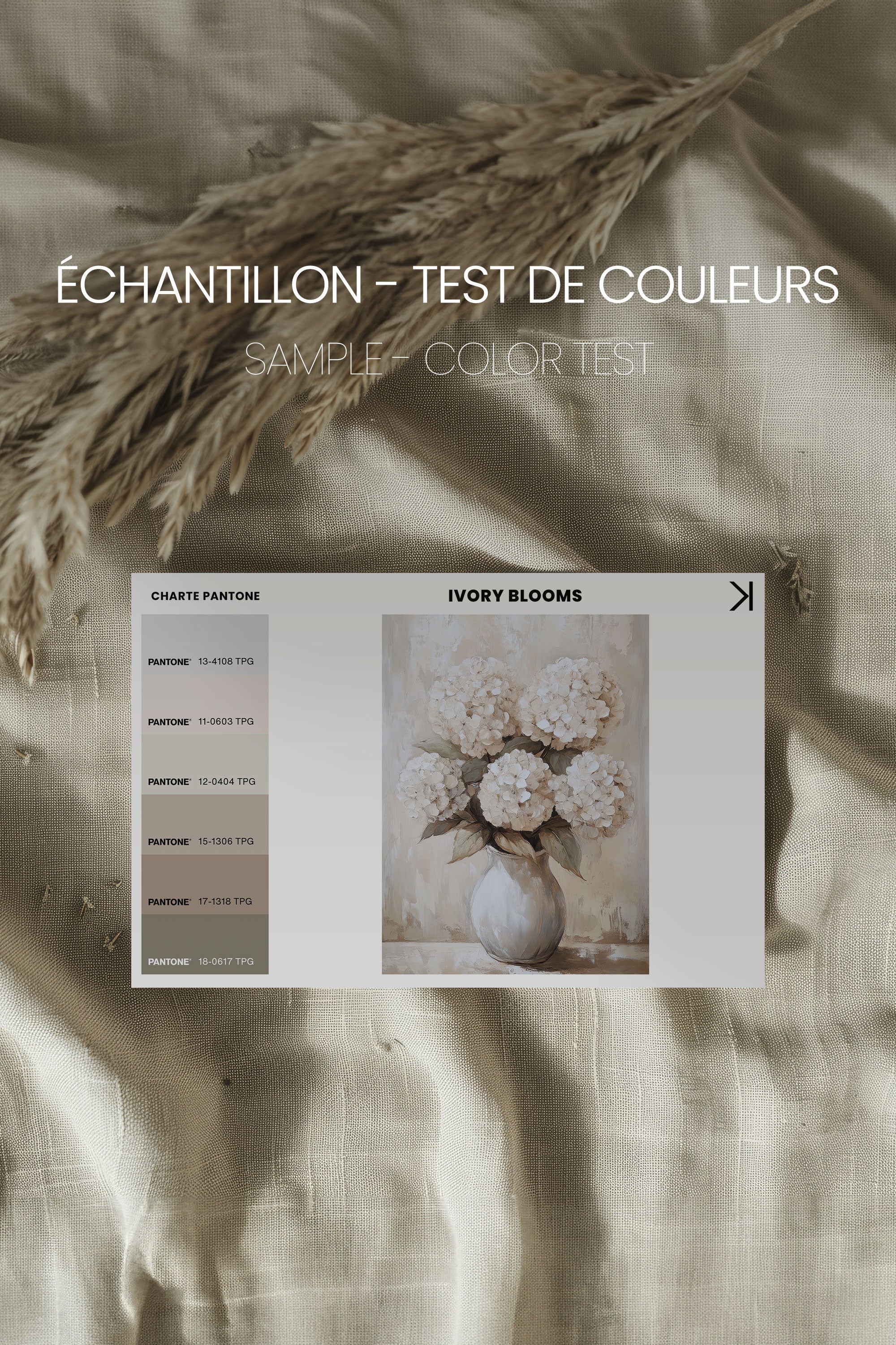 OLEKA CANVAS - IVORY BLOOMS, Oeuvre sur toile étirée, encadré Blanc