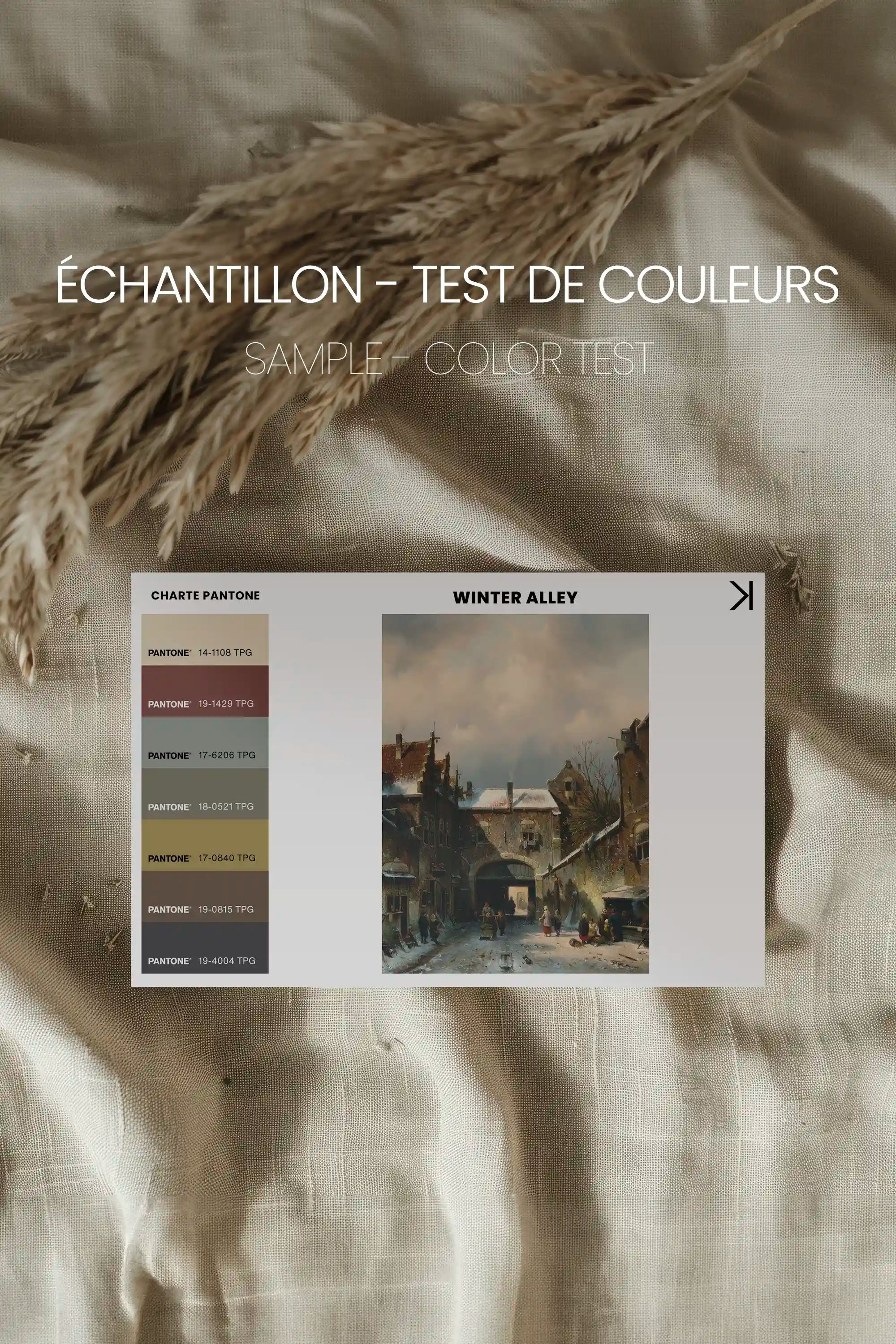 WINTER ALLEY, Oeuvre sur toile étirée, encadré Noir