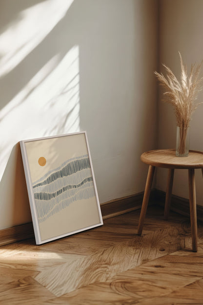 OLEKA CANVAS - VAGUES, Oeuvre sur toile étirée, encadré Blanc