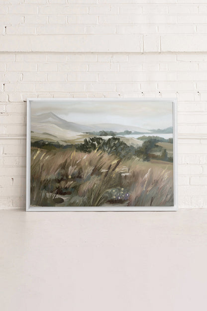 OLEKA CANVAS - SPRING MEADOW, Oeuvre sur toile étirée, encadré Blanc