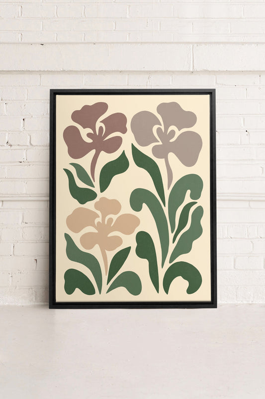BEIGE PETALS, printed canvas