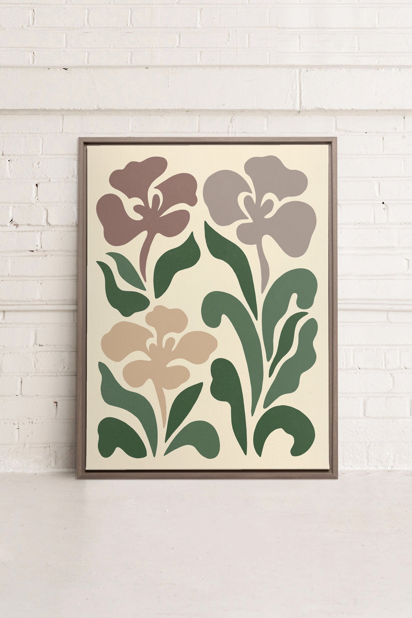 BEIGE PETALS, printed canvas
