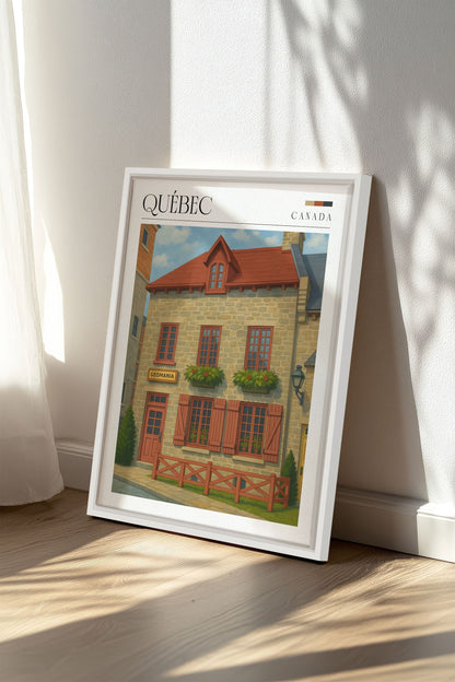 OLEKA CANVAS - QUÉBEC II, Oeuvre sur toile étirée, encadré Blanc