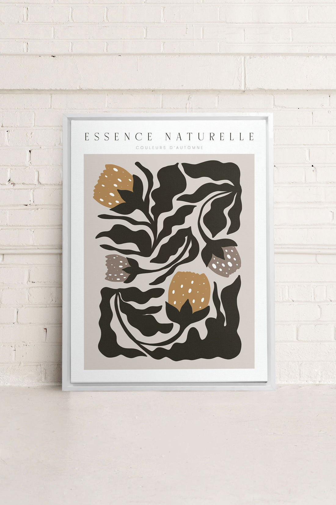 OLEKA CANVAS - ESSENCE NATURELLE, Oeuvre sur toile étirée, encadré Blanc