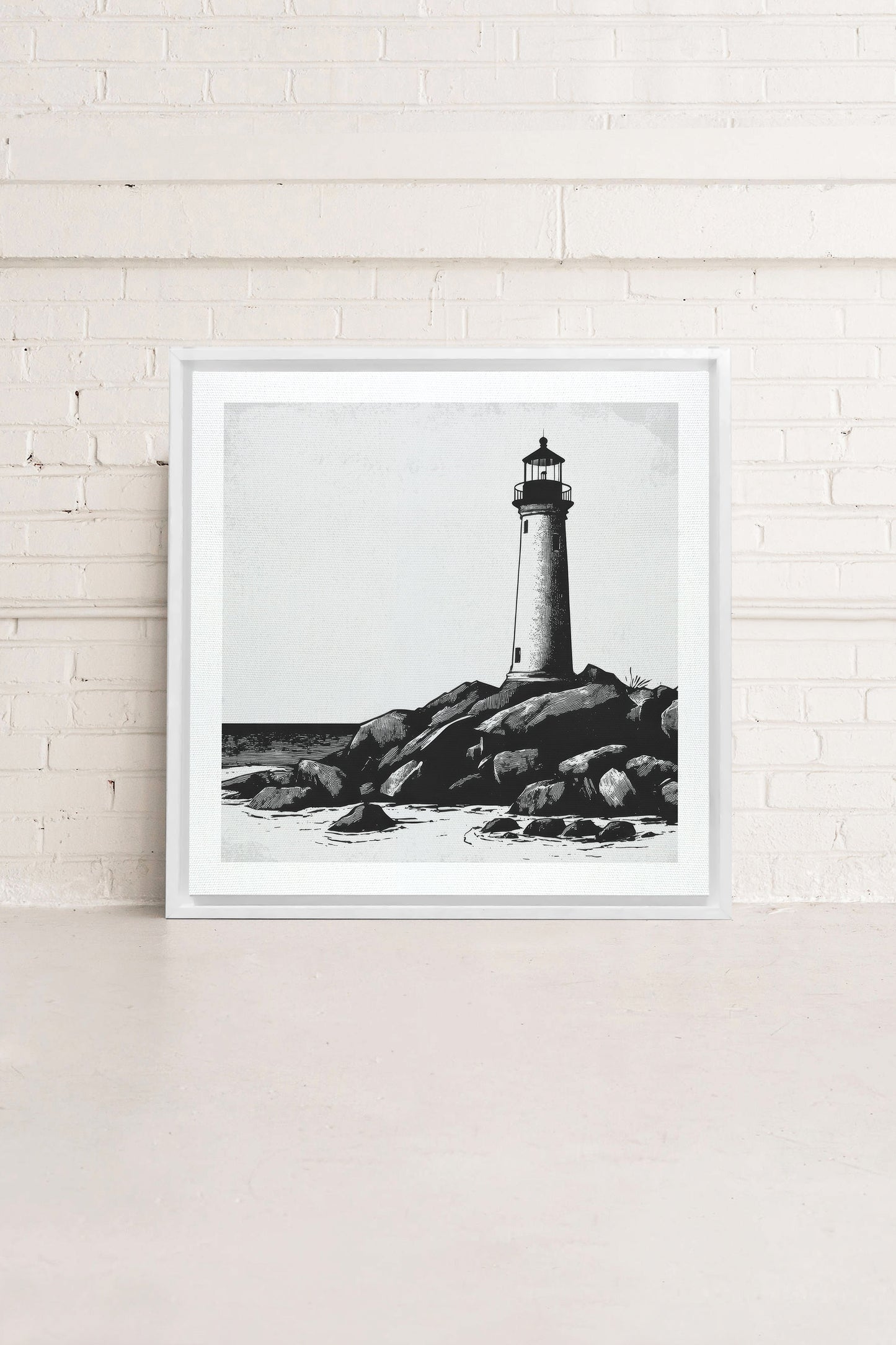 ROCKY SHORE LIGHT, Work on stretched canvas