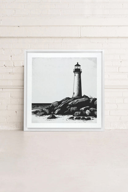 ROCKY SHORE LIGHT, Work on stretched canvas