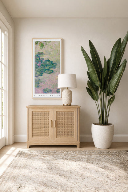 EAU DE FLEURS, Oeuvre sur toile étirée, encadré Naturel Clair