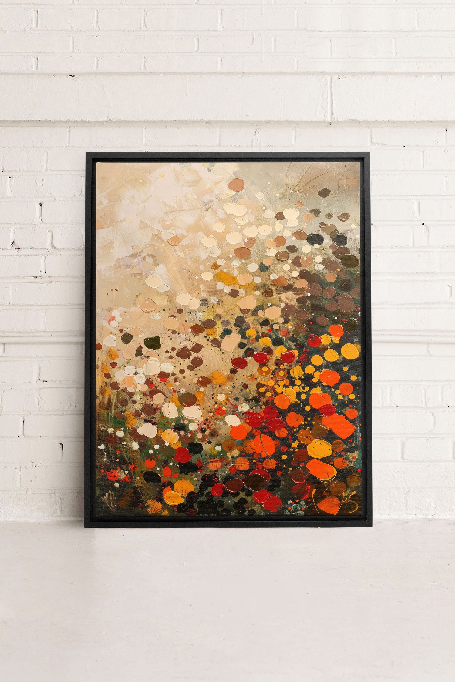 OLEKA CANVAS - EARTH &amp; FIRE, Oeuvre sur toile étirée, encadré Noir