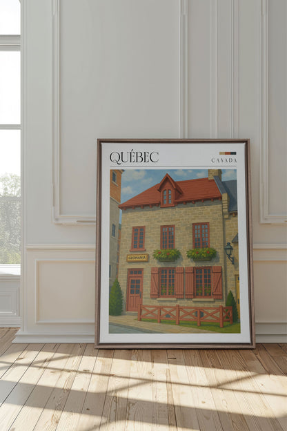 OLEKA CANVAS - QUÉBEC II, Oeuvre sur toile étirée, encadré Brun Chêne