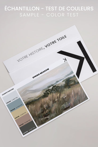 OLEKA CANVAS - SPRING MEADOW, Oeuvre sur toile étirée, encadré Noir