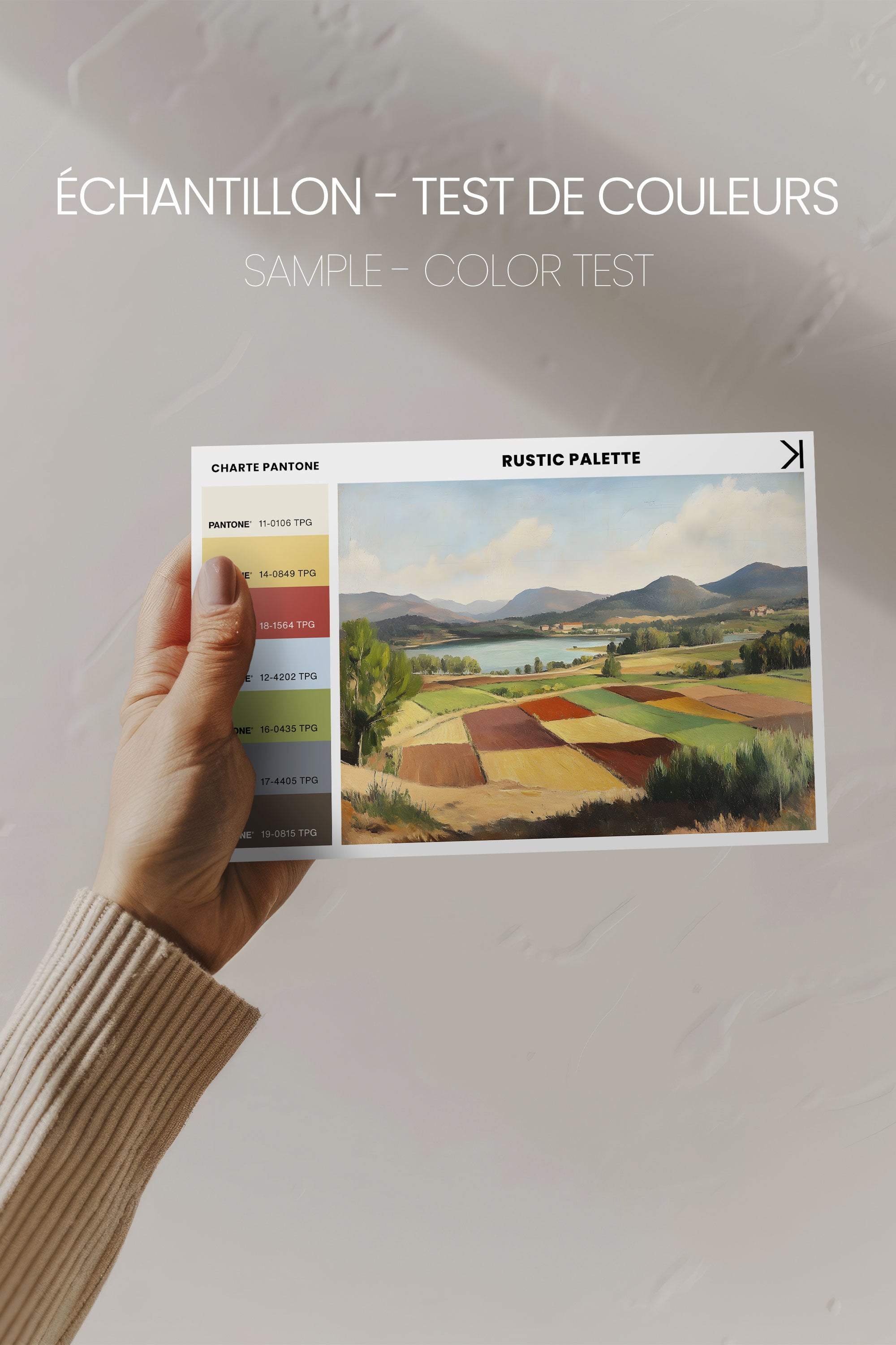 OLEKA CANVAS - RUSTIC PALETTE, Oeuvre sur toile étirée, encadré Brun Noyer