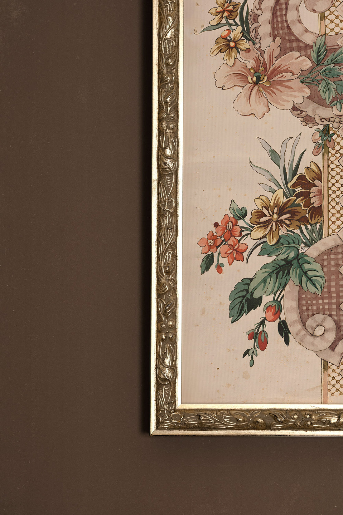 SYMPHONIE BOTANIQUE, Artwork on rigid canvas, framed Vintage Silver