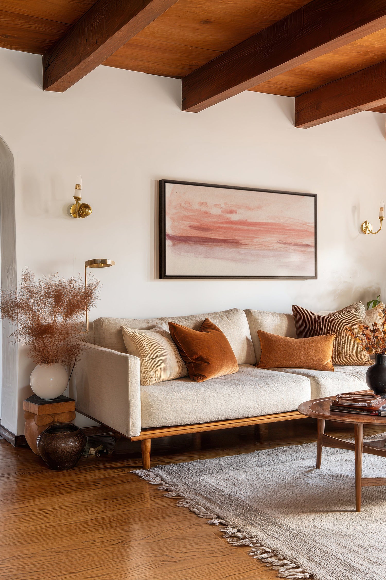SABLE ROSÉ, Artwork on stretched canvas, framed in Walnut Brown