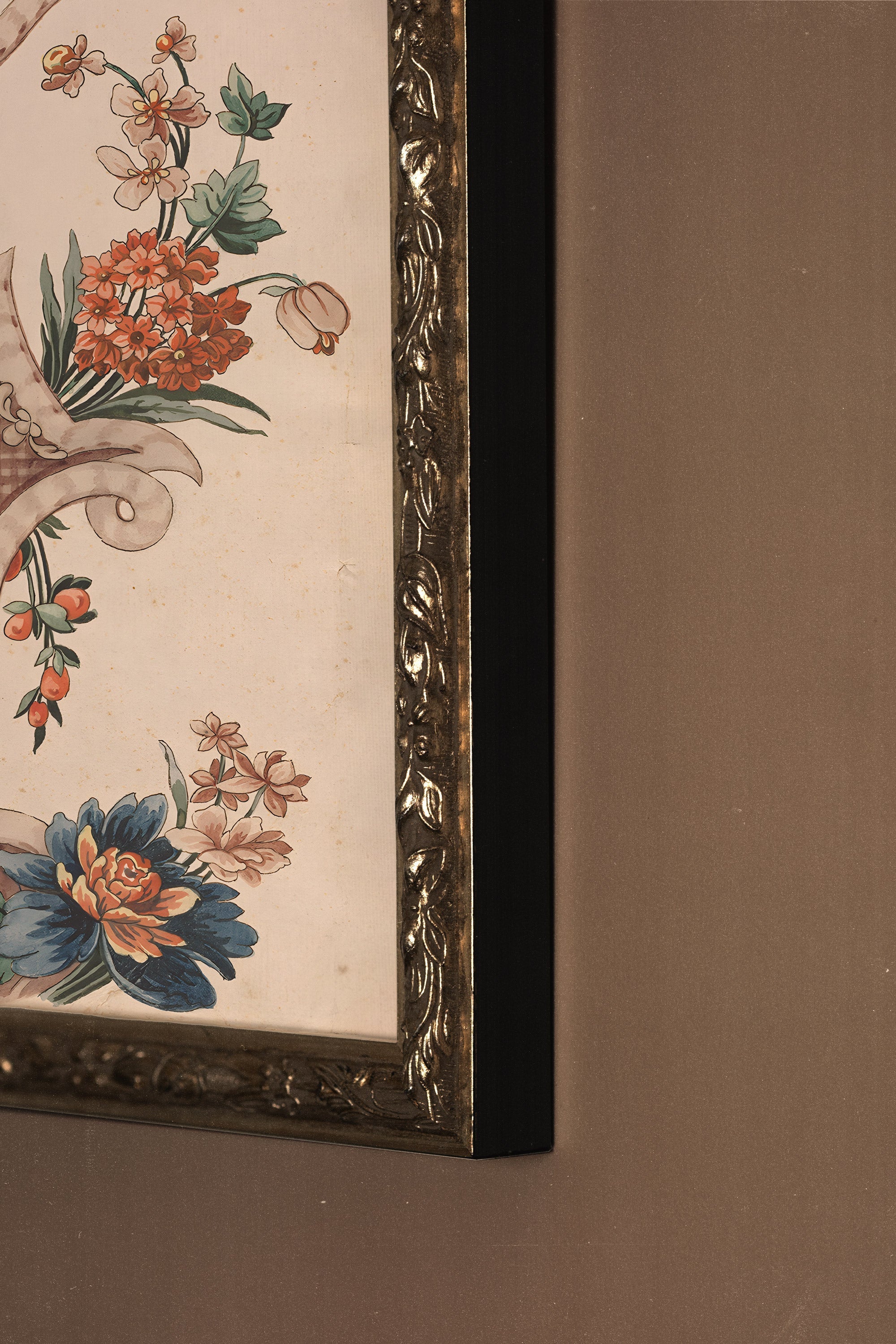 SYMPHONIE BOTANIQUE, Oeuvre sur toile rigide, encadré Vintage Argent