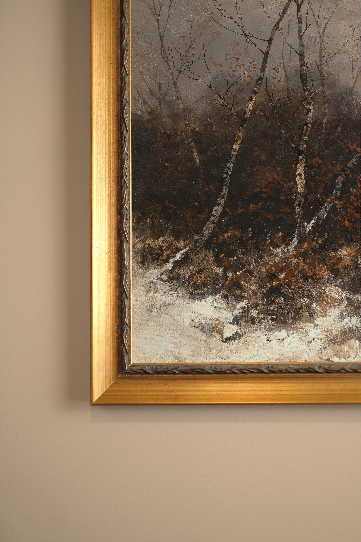 ROYAUME DU GIVRE, Oeuvre sur toile rigide, encadré Vintage Or
