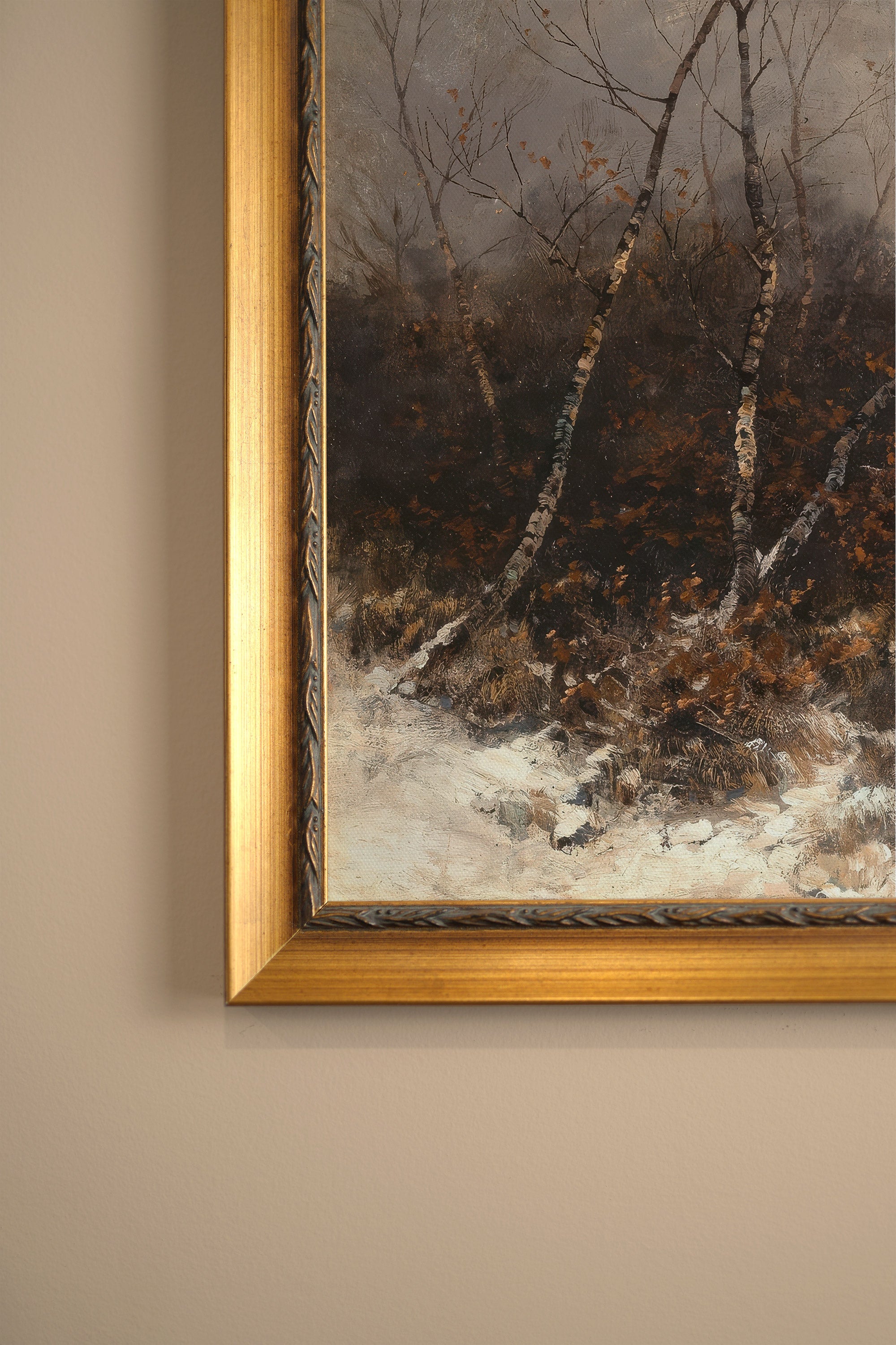 ROYAUME DU GIVRE, Oeuvre sur toile rigide, encadré Vintage Or