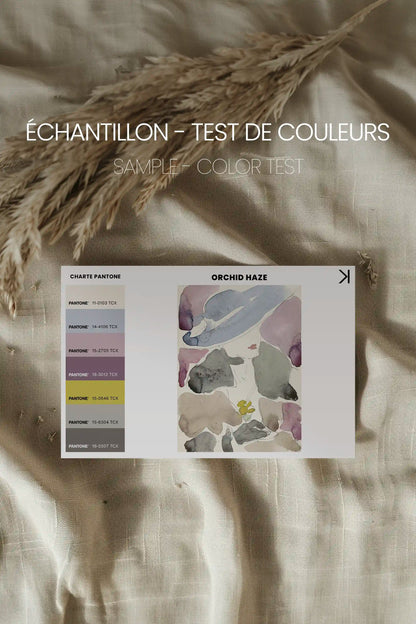 ORCHID HAZE, Oeuvre sur toile étirée, encadré Blanc