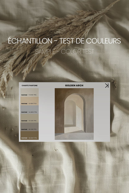 OLEKA CANVAS - GOLDEN ARCH, Oeuvre sur toile étirée, encadré Blanc