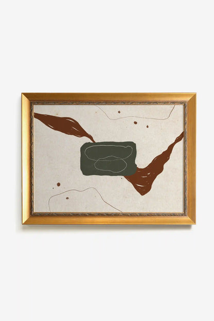 FORCES SILENCIEUSE, Oeuvre sur toile rigide, encadré Vintage Or