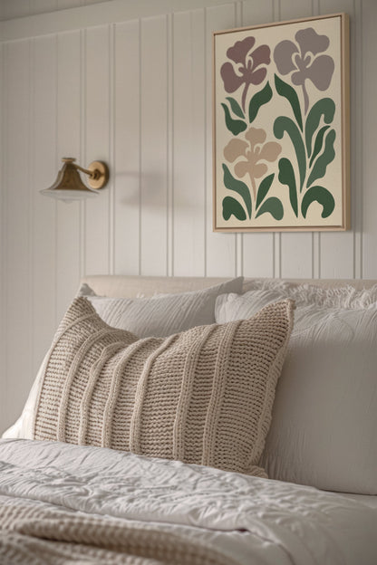 BEIGE PETALS, printed canvas