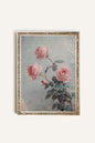 ROSES POUDRÉES, CADRE VINTAGE ARGENT