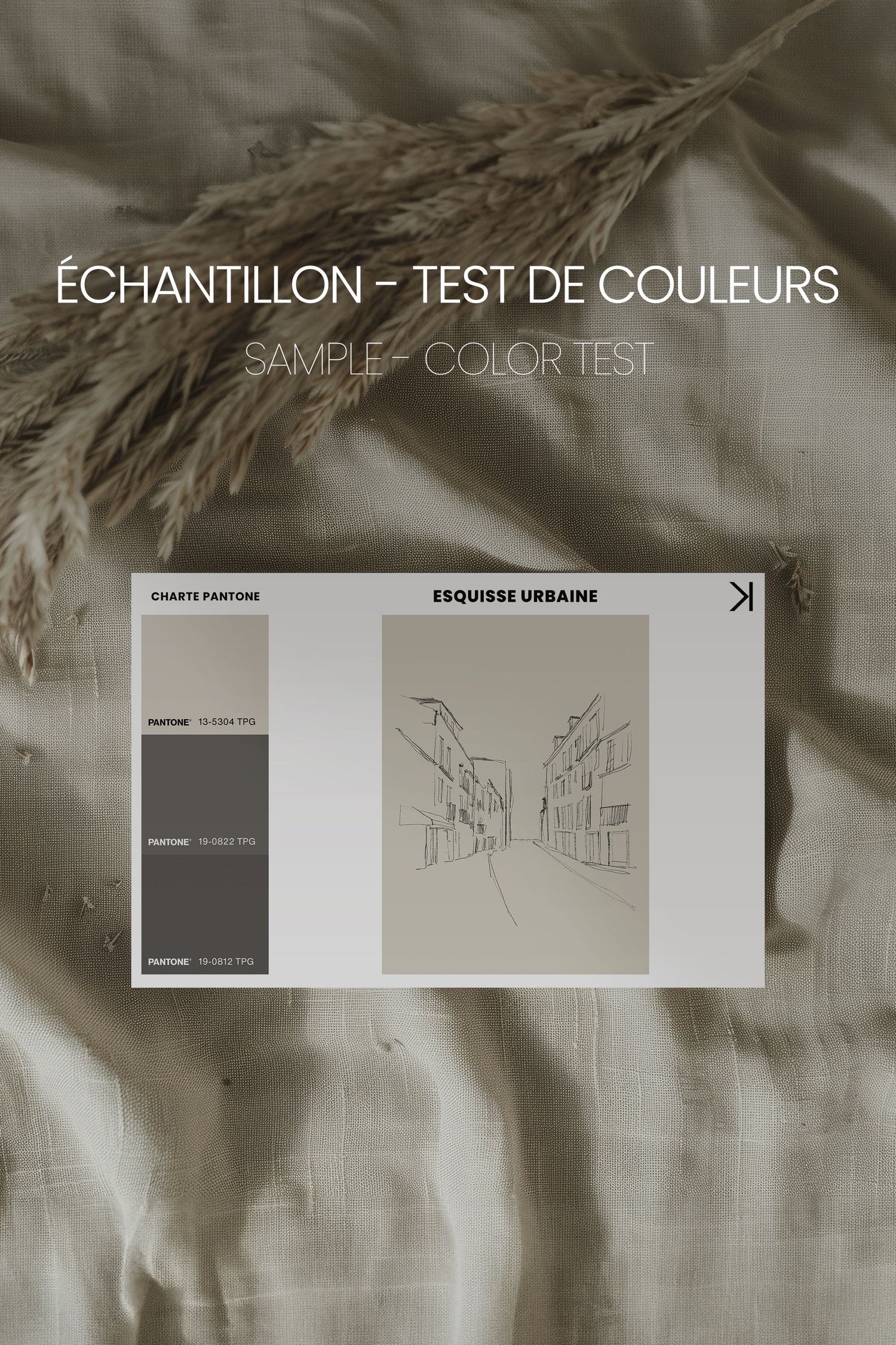 OLEKA CANVAS - ESQUISSE URBAINE, Oeuvre sur toile étirée, encadré Blanc