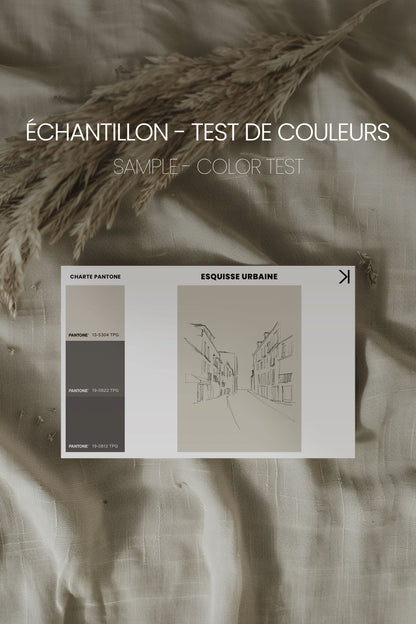 OLEKA CANVAS - ESQUISSE URBAINE, Oeuvre sur toile étirée, encadré Blanc
