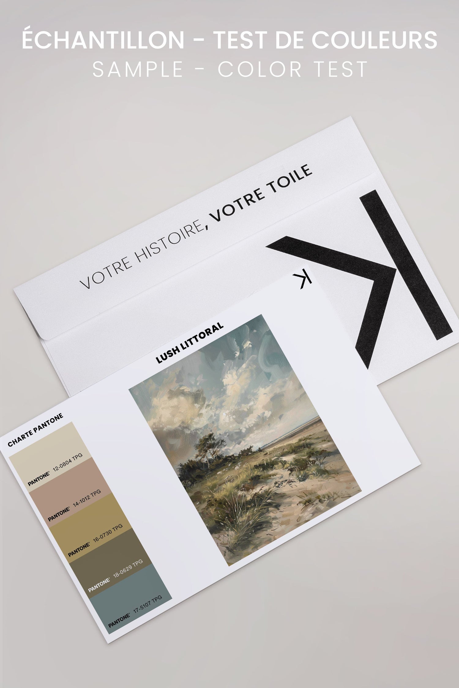 OLEKA CANVAS - LUSH LITTORAL, Oeuvre sur toile étirée, encadré Blanc
