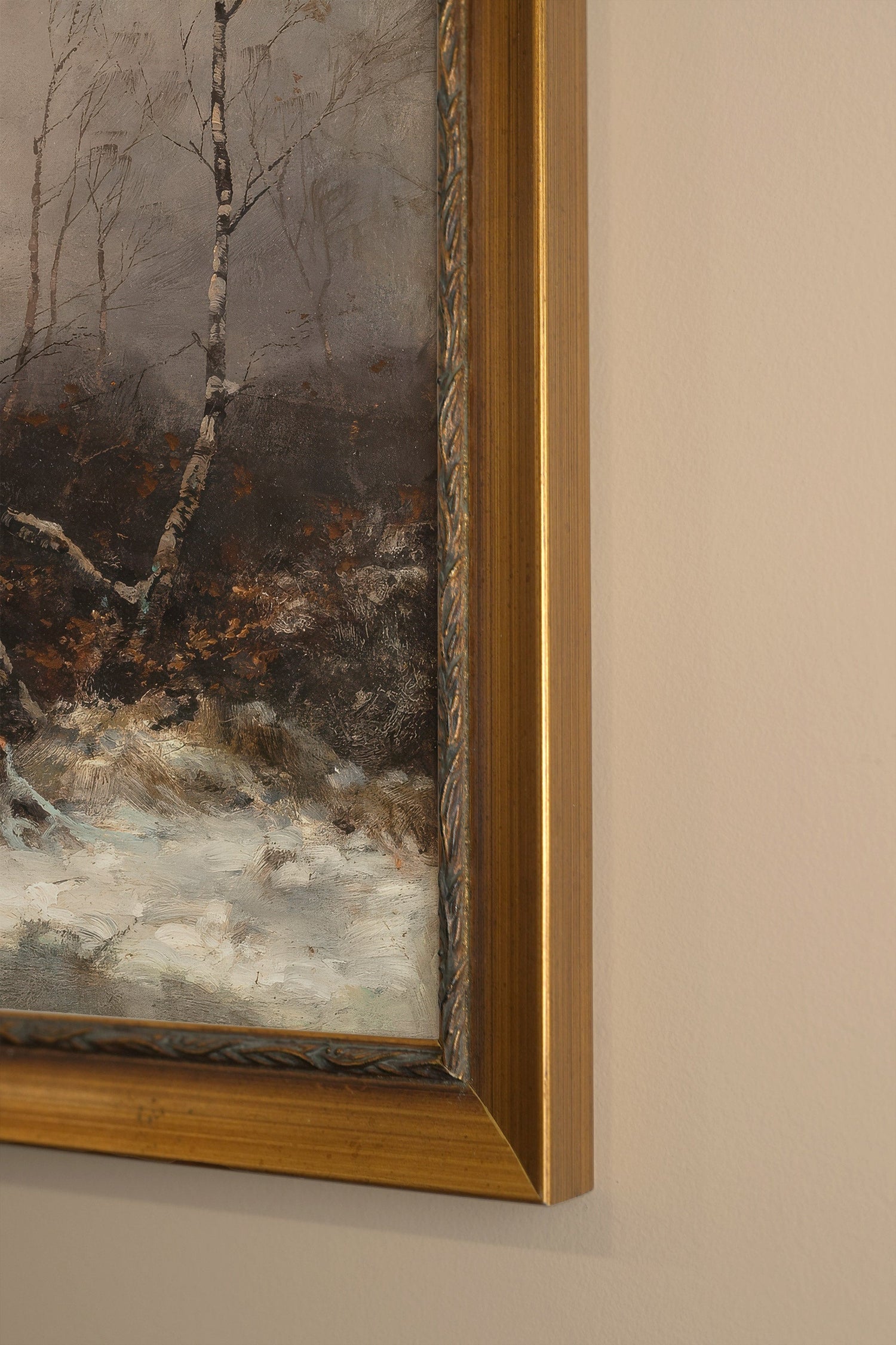 ROYAUME DU GIVRE, Oeuvre sur toile rigide, encadré Vintage Or