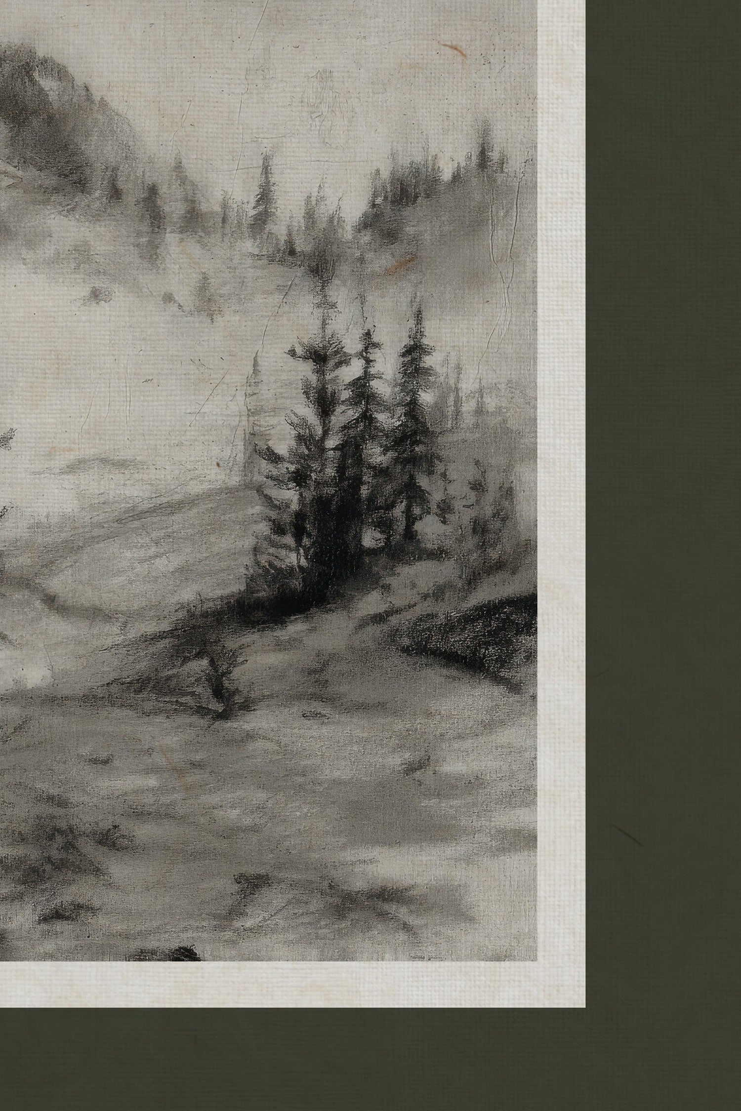 MISTY HEIGHTS, Oeuvre sur toile rigide, encadré Vintage Argent