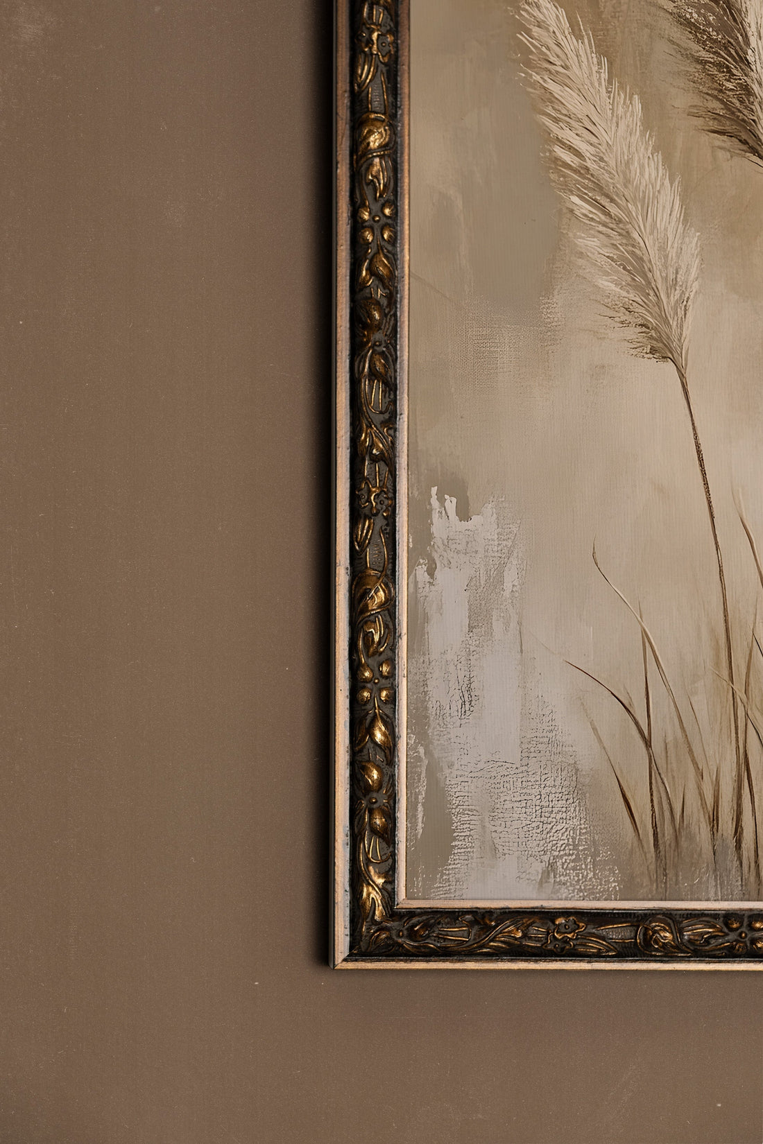 NUANCES DE LIN, Oeuvre sur toile rigide, encadré Vintage Bronze