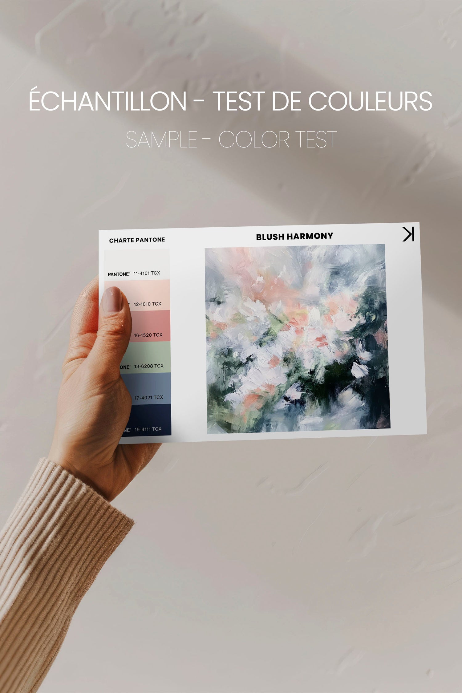 OLEKA CANVAS - BLUSH HARMONY, Oeuvre sur toile étirée, encadré Blanc