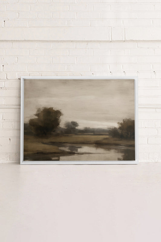 VINTAGE COUNTRY RIVER, Work on stretched canvas