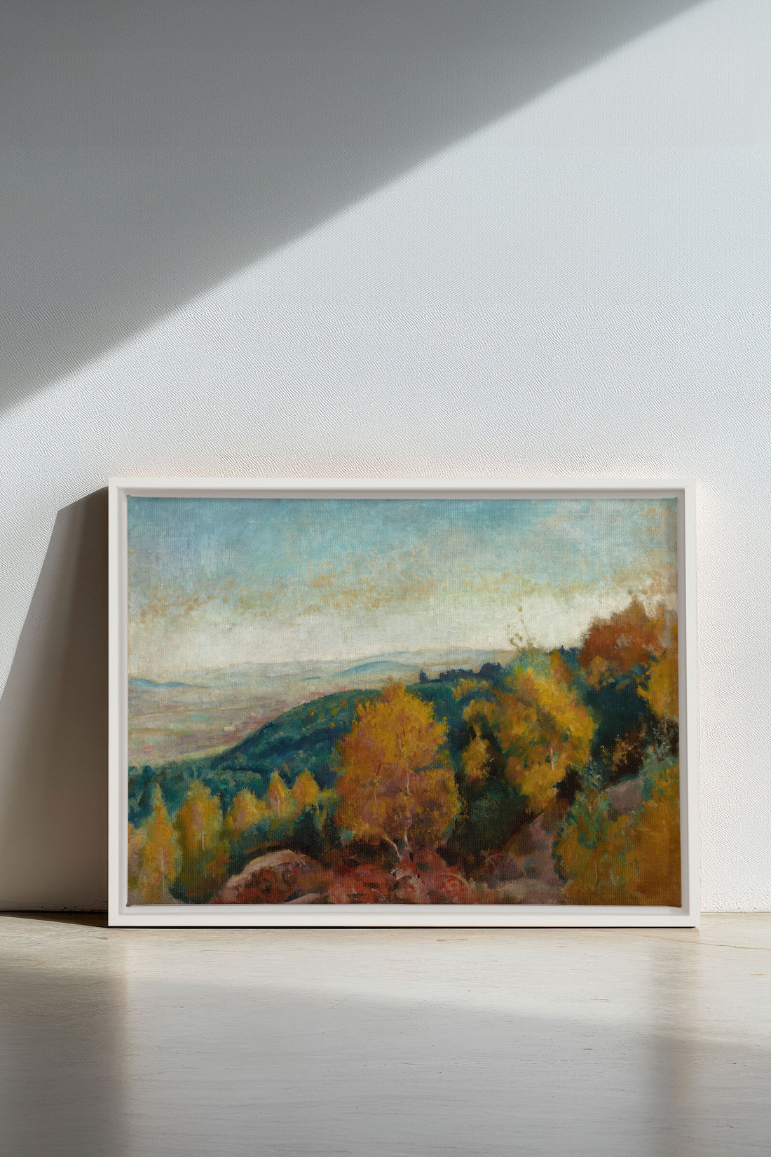 AMBER HILLS, Oeuvre sur toile étirée, encadré Blanc