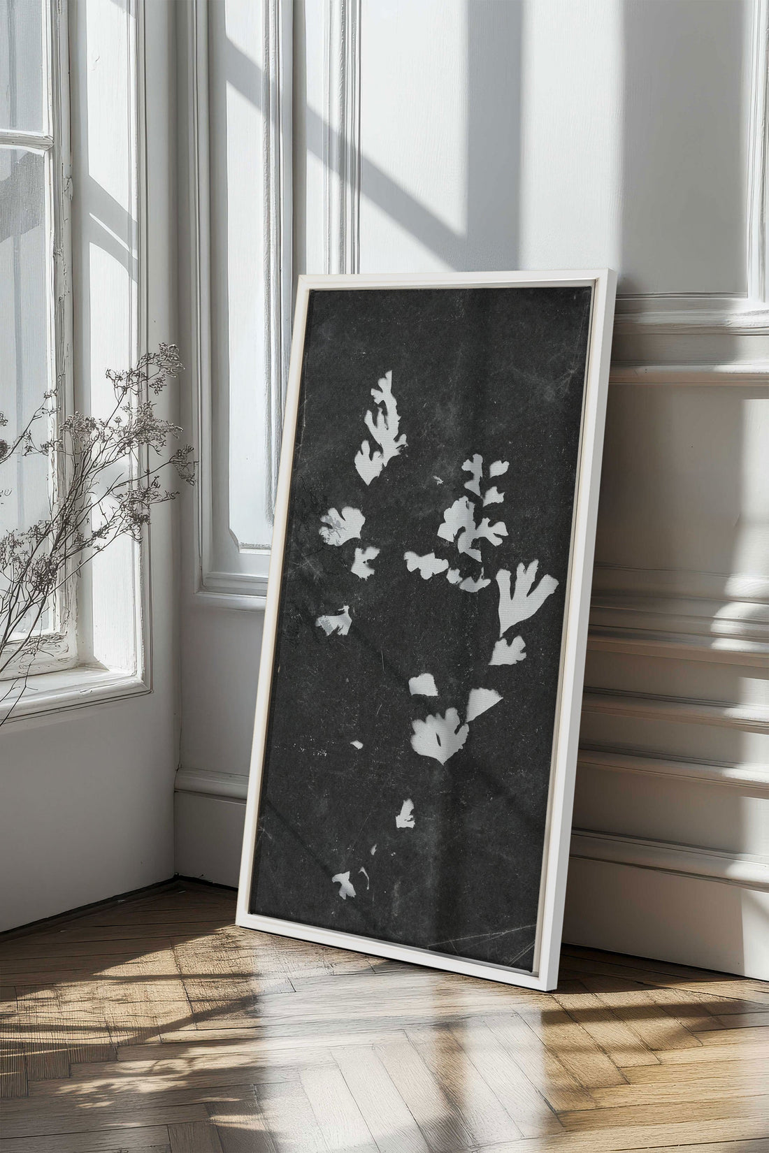 GHOST LEAVES, Oeuvre sur toile étirée, encadré Blanc