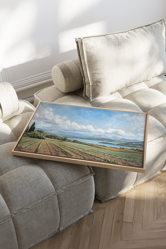TRANQUIL LAKESIDE, Work on stretched canvas